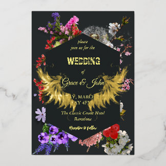 Romantic Colourful Floral Geometric Border Wedding