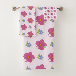 Romantic Colourful Floral Pattern Trendy Bath Tow Bath Towel Set