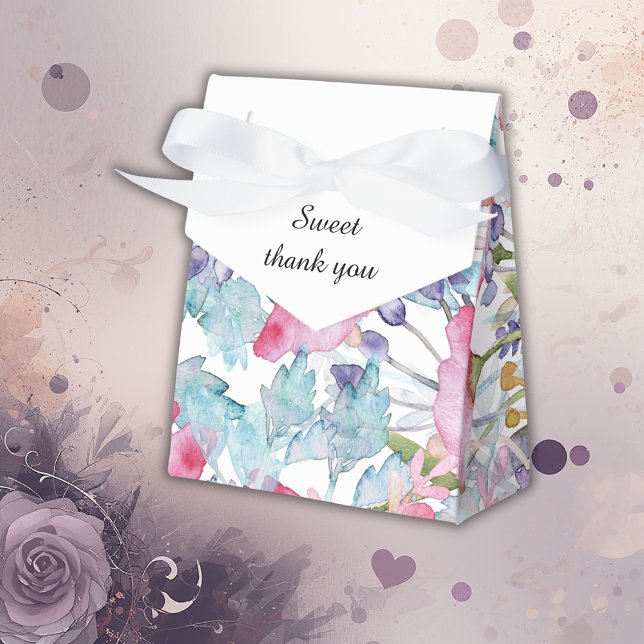 romantic colourful wildflower greenery wedding favour box (Creator Uploaded)