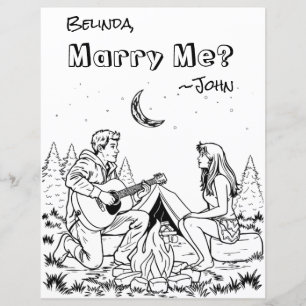 Romantic Colouring Page   Marry Me?