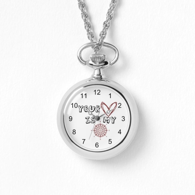 Romantic Compass Love Quote Gift         Watch (Front)