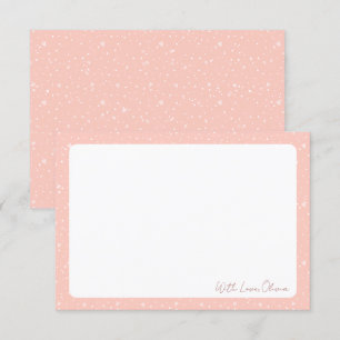 Romantic Coquette Blush Pink Heart  Thank You Card