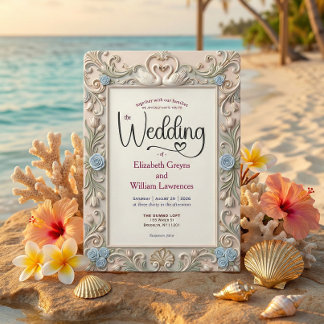 Romantic Coquette Fairytale Baroque Love Birds Invitation