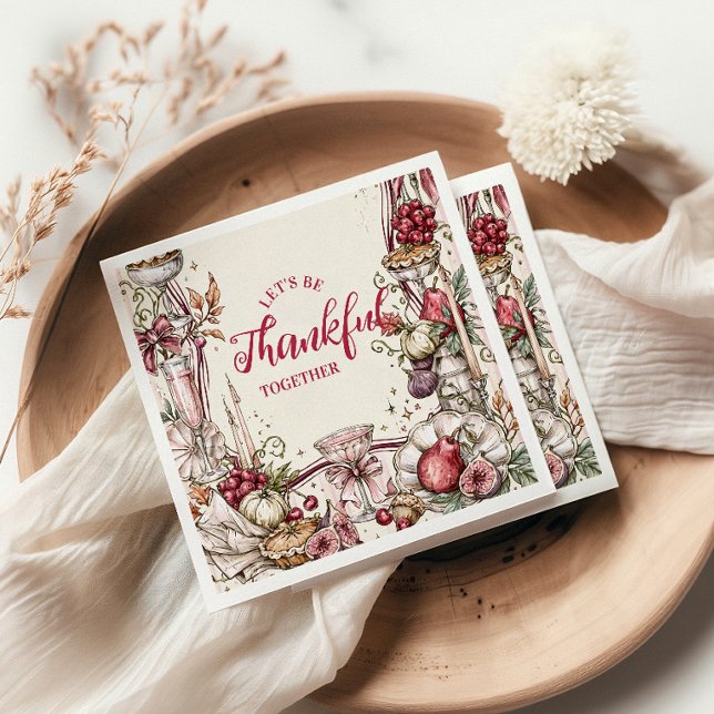 Romantic Coquette Friendsgiving Dinner Napkin (Creator Uploaded)
