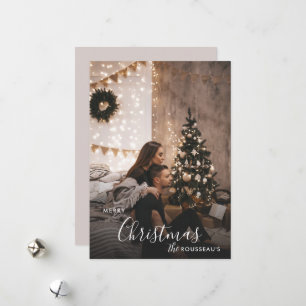 Romantic Cosy Couple Christmas Holiday Photo Card