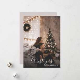Romantic Cosy Couple Christmas Holiday Photo Card