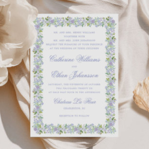 Romantic Cottage Floral Frame Wedding Invitation