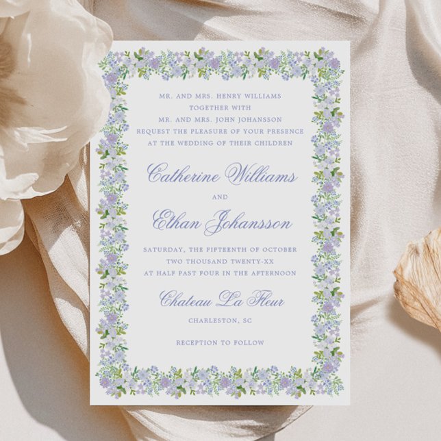 Romantic Cottage Floral Frame Wedding Invitation (Creator Uploaded)
