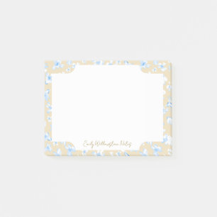 Romantic Cottagecore Blue Floral Customisable Post-it Notes