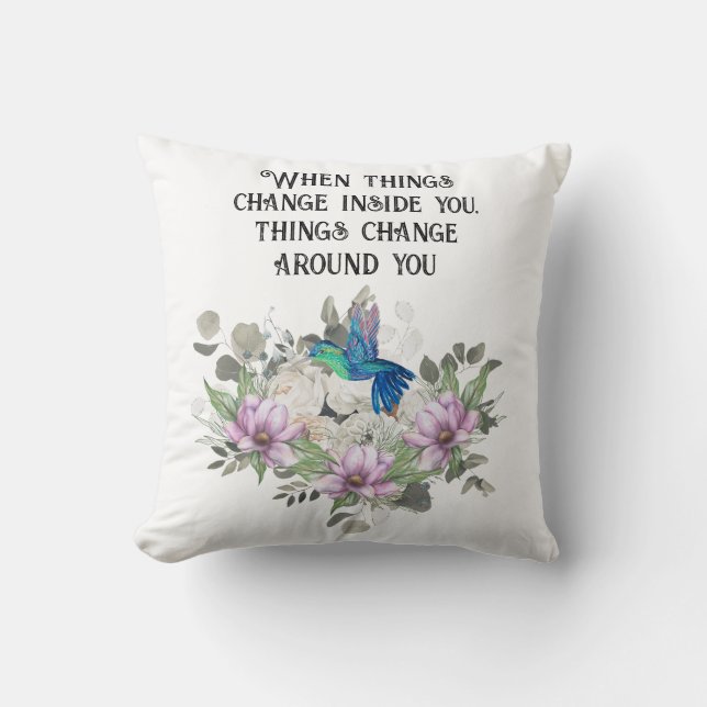 Romantic Cottagecore Floral Design Cushion (Front)