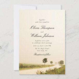 Romantic Countryside Landscape Wedding Invitation