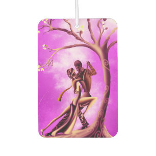 Romantic Couple Dance under Midnight Tree Car Air Freshener