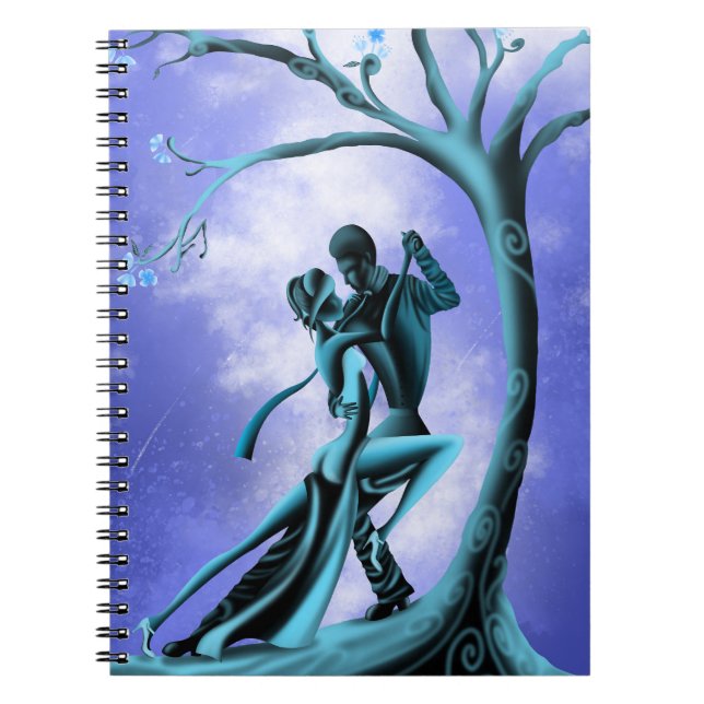 Romantic Couple Dancing the Tango blue Notebook (Front)