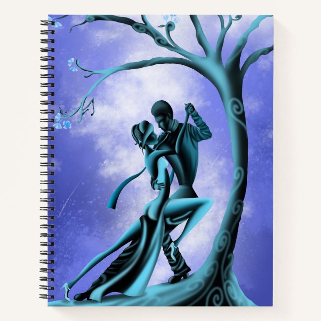 Romantic Couple Dancing the Tango    Blue Notebook (Front)