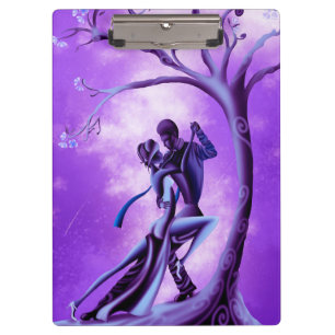 Romantic Couple Dancing the Tango purple  Clipboard