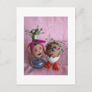 Romantic Couple Eggmen Series White Edges Postcard