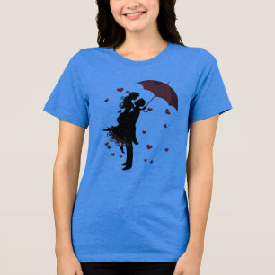 Romantic Couple Face to Face T-Shirt Love & Roma Tri-Blend Shirt