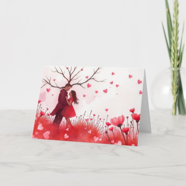 Romantic Couple Holiday Card (Front)