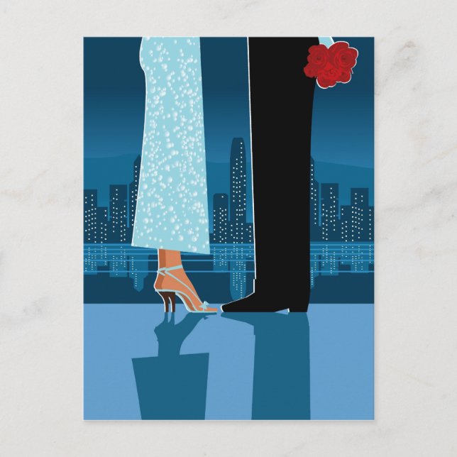 Romantic Couple in City Postcard (Front)