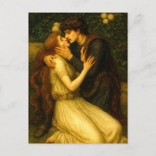 Romantic Couple In Garden Holiday Postcard