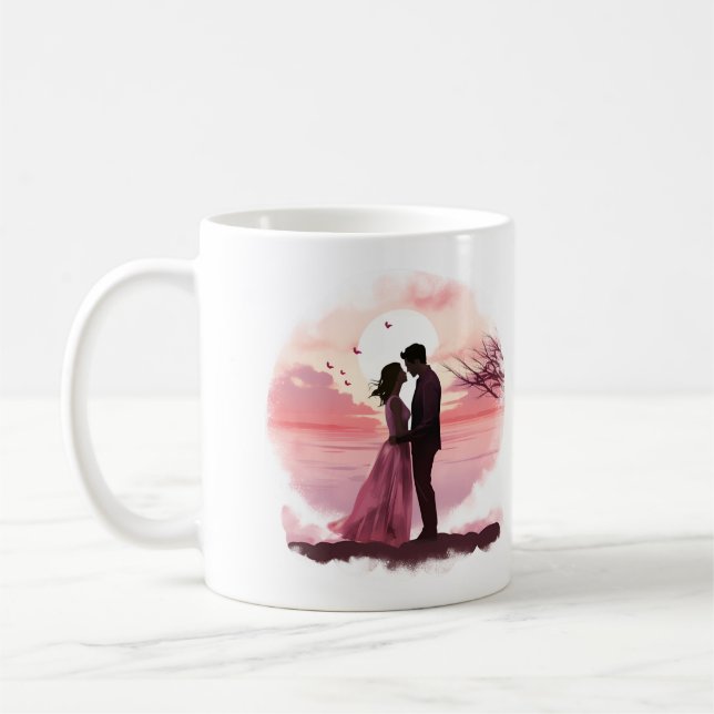 Romantic Couple In Sunset Coffee Mug (Left)