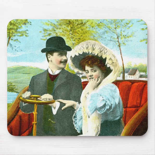 Romantic couple in vintage scene mouse pad (Front)