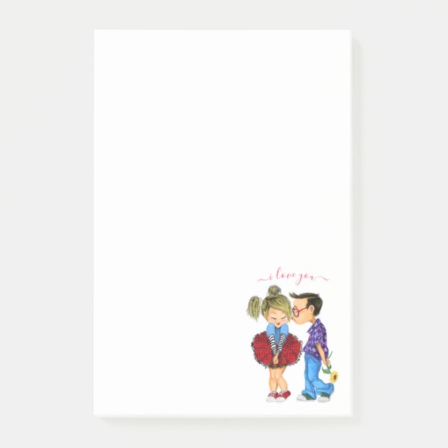 Romantic Couple Love Post it Notes (Front)