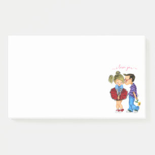 Romantic Couple Love Post it Notes - I Love You