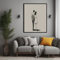 Romantic Couple Minimalist Line Art