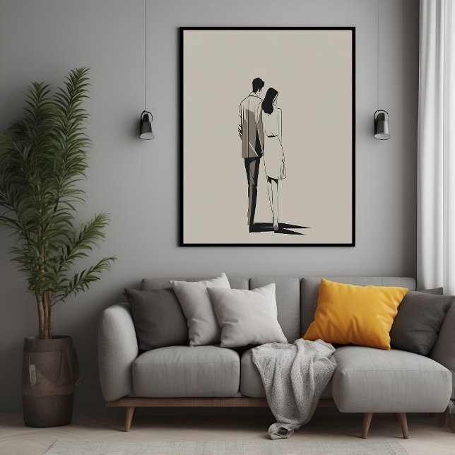 Romantic Couple Minimalist Line Art Poster (Creator Uploaded)