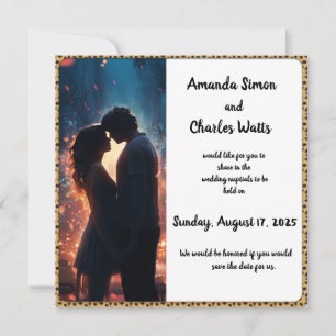 Romantic Couple Night Save the Date Invitation
