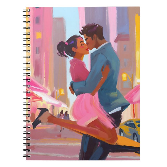Romantic Couple Notebook – Colourful City Love Jou (Front)