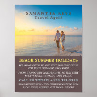 Romantic Couple on Beach, Travel Agent Advertising