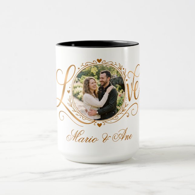 Romantic Couple Personalised Wedding Anniversary  Mug (Center)