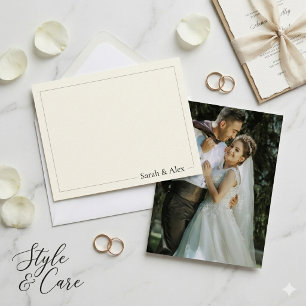 Romantic Couple Photo Personalised Note Card