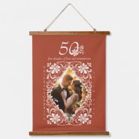 Romantic Couple Photo Red Rust 50 Anniversary