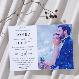 Romantic couple photo Wedding Invitation