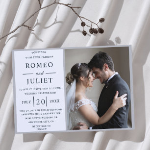 Romantic couple photo Wedding Invitation