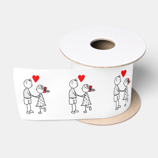 Romantic Couple Ribbon Satin Ribbon (Spool)
