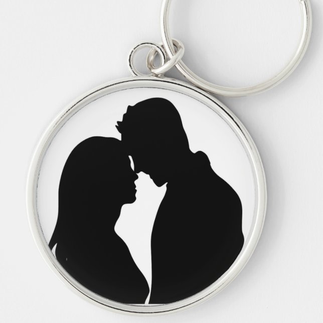 ROMANTIC COUPLE SILHOUETTE KEY RING (Front)