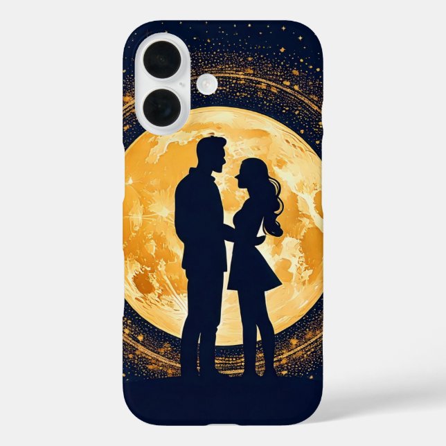 Romantic Couple Silhouette Moonlit Night  Case-Mate iPhone Case (Back)