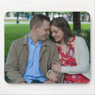 Romantic Couple Sitting Close Together Mouse Pad