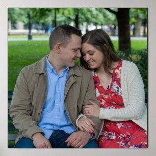 Romantic Couple Sitting Close Together Poster
