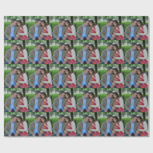 Romantic Couple Sitting Close Together Wrapping Paper