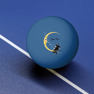 Romantic Couple Sitting on Angry Crescent Moon Ping Pong Ball