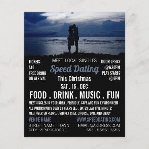 Romantic Couple, Speed Dating Event Advertising Flyer