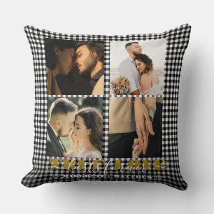 Romantic Couple True Love 4 Photo & Quote Cushion