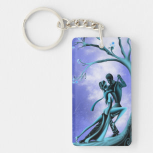 Romantic Couple under tree dance tango Key Ring