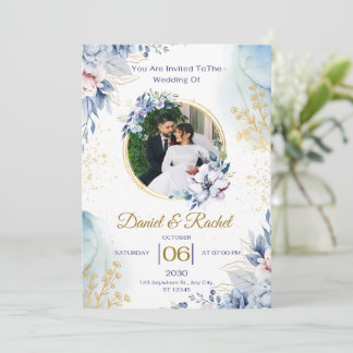 romantic couple wedding floral celebration design invitation