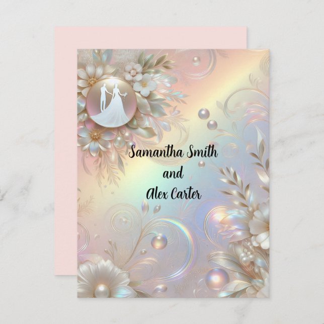 Romantic Couple Wedding Invitation (Front/Back)